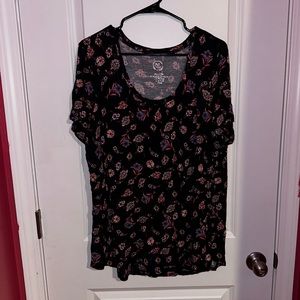 Maurice’s Floral Black and Pink Shirt